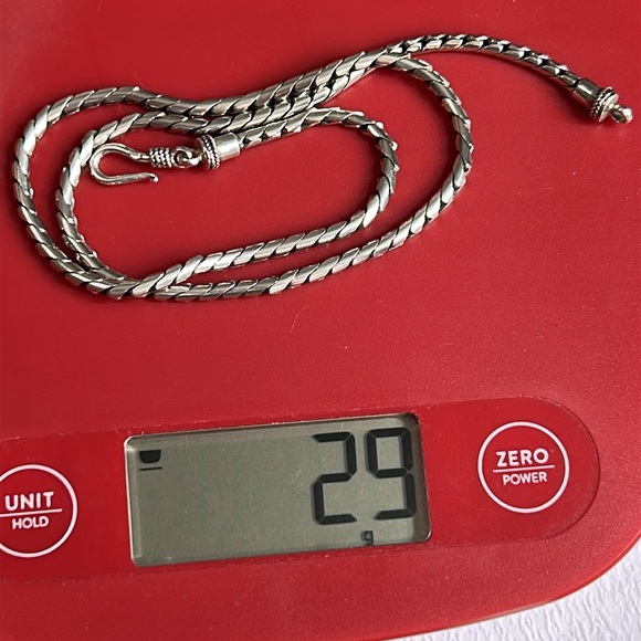 Men's Sterling Silver solid Chain Necklace. Unisex - Picture 7 of 7